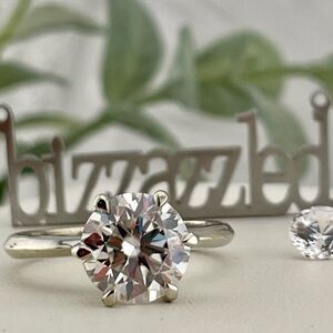 Diamond 3ct Certified‼️Solitaire Solid silver 925. ANYSIZE . ONLY X1 LEFT‼️